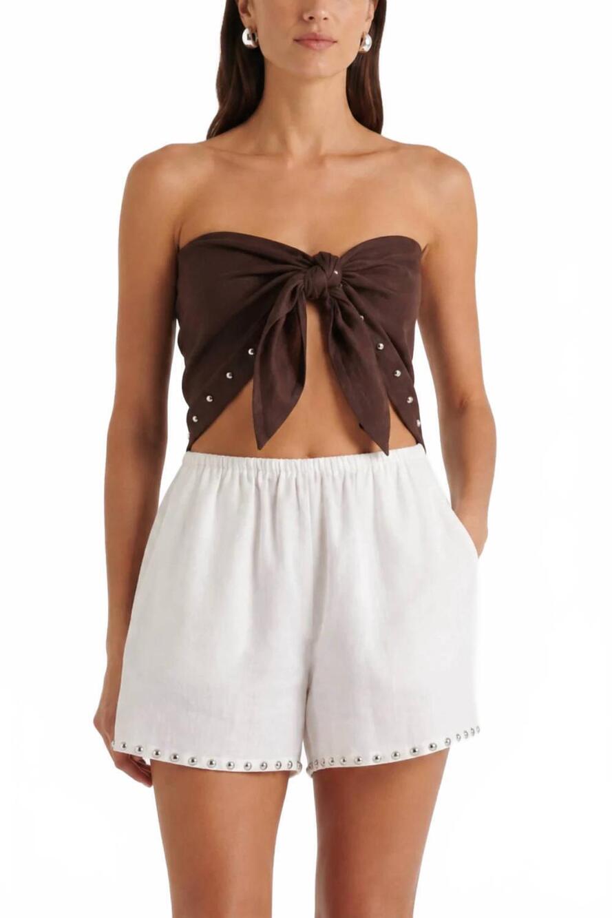 NEW STAUD samara linen top in root studs